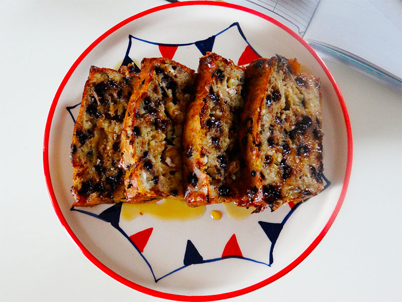 Banana Bread / Chec cu banane și ciocolată