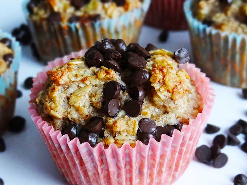 Brioșe cu ovăz și banane-fără zahăr și gluten